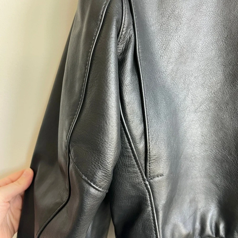 Taylors Leatherwear Mens Black Leather Police Jacket‎ Thinsulate Size 42 S USA
